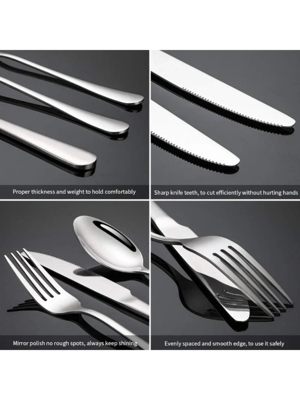 20-Piece Stainless Steel Silverware Set for 4 | Premium Flatware, Dishwasher
